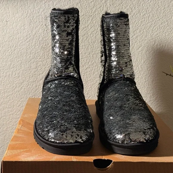 UGG Classic Short Boots with Sequins - Picture 1 of 8